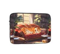 YYHWHJDE Tiger on the Sofa - Housse de protection antichoc pour ordinateur portable de 10" pour homme et femme, voyage d'affaires, bureau et usage quotidien