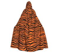 YYHWHJDE Tiger Stripes Orange Pattern Prints Halloween Adulte Cape à capuche Vêtements pour hommes et femmes Manteau Jeu de rôle