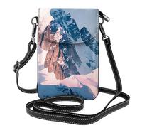 YYHWHJDE Top of the Snowy Mountain Picture Téléphone portable pour femme avec prépuce en cuir et bandoulière réglable