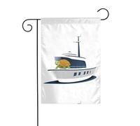 YYHWHJDE Tortue sur un yacht - Motif mât de drapeau de jardin - Décoration de cour extérieure - Double face - 30,5 x 45,7 cm