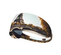 YYHWHJDE Tour Eiffel Love Paris Photo Bandeau de sport pour femme Résistant à la transpiration Bandeau élastique d'été