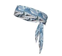 YYHWHJDE Train sous les montagnes enneigées Imprimés Sport Foulard Double Face pour Femme et Homme Réglable pour Tous les Circonférences de Tête