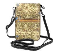 YYHWHJDE Treasure Maze Prints Petit sac à bandoulière en cuir pour femme, imperméable et durable