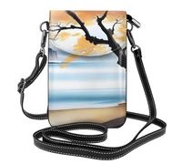 YYHWHJDE Tree at the Water's Edge Picture Téléphone portable pour femme avec prépuce en cuir et bandoulière réglable