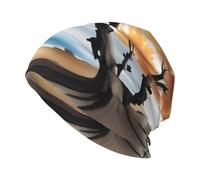 YYHWHJDE Tree at The Water's Edge Prints Bonnet tricoté pour adulte - Bonnet extensible doux et confortable pour homme et femme - Noir