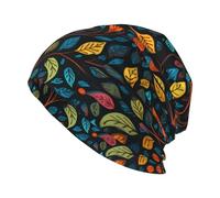 YYHWHJDE Tree of Life Picture Chapeau tricoté pour adulte, chapeau haricot décontracté, chapeau élastique sans bord, unisexe noir