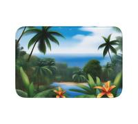 YYHWHJDE Tropical Sky Ecology Picture Crystal Velvet Lock Edge Tapis de sol pour chambre à coucher, salon, dortoir, décoration de la maison