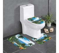 YYHWHJDE Tropical Sky Ecology Picture Lot de 3 tapis de sol pour salle de bain, tapis de douche, antidérapant, séchage rapide