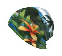 YYHWHJDE Tropical Sky Ecology Prints Bonnet en tricot pour adulte - Bonnet extensible doux et confortable pour homme et femme - Noir