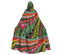 YYHWHJDE Tulip Scape Prints Halloween Cape à capuche pour homme et femme Manteau pour jeu de rôle