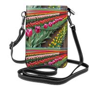 YYHWHJDE Tulip Scape Prints Petit sac à bandoulière en cuir pour femme, imperméable et durable