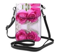 YYHWHJDE Two Pink Roses Sac à bandoulière en cuir véritable pour téléphone portable