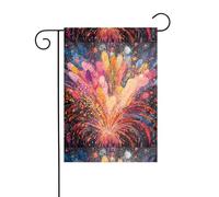 YYHWHJDE Un beau ciel nocturne avec image scintillante pour jardin, décoration de cour extérieure double face, 30,5 x 45,7 cm