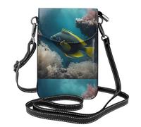 YYHWHJDE Un beau petit sac à bandoulière en cuir pour femme avec imprimé poisson, imperméable et durable