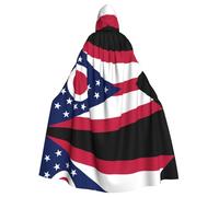 YYHWHJDE Veste à capuche pour adulte avec image de drapeau de l'État de l'Ohio - Longue cape de fête pour homme et femme
