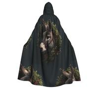 YYHWHJDE Veste à capuche pour adulte avec motif d'âne dans la couronne - Longue cape de fête pour homme et femme
