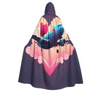 YYHWHJDE Veste à capuche pour adulte Motif avion qui exprime l'amour - Longue cape de fête pour homme et femme