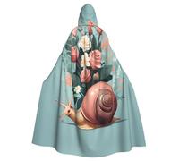 YYHWHJDE Veste à capuche pour adulte Motif bouquet romantique escargot Longue cape de fête Convient pour homme et femme