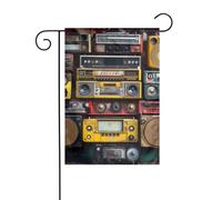 YYHWHJDE Vintage Wall of Radio Boombox Prints Garden Flag Décoration cour 30,5 x 45,7 cm Épais mode