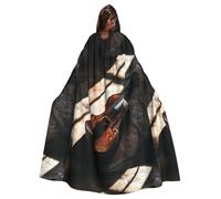 YYHWHJDE Violin In The Sunlight Prints Halloween Cape à capuche pour homme et femme