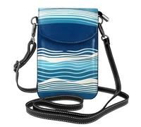 YYHWHJDE Waves In The Sea Picture Téléphone portable pour femme avec prépuce en cuir et bandoulière réglable