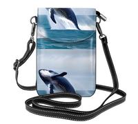 YYHWHJDE Whales At Sea Prints Petit sac à bandoulière en cuir pour femme, imperméable et durable