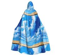 YYHWHJDE Wheat Fields Under The Blue Sky Imprimés Halloween Adulte Cape à Capuche Hommes et Femmes Vêtements Manteau Jeu de rôle