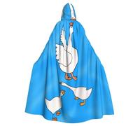 YYHWHJDE White Goose House Picture Cape à capuche pour adulte avec nœud papillon, sans fermeture éclair
