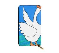 YYHWHJDE White Goose Spread its Wings Imprimés Portefeuille long en cuir de qualité conçu pour les filles et les femmes tendance 19 x 10,5 cm, Noir , Taille unique