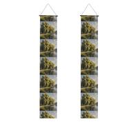 YYHWHJDE Willow trees by the lake Prints Bannière de porche de remise de diplôme - Robuste, durable, lavable et réutilisable pour fêtes, cérémonies, portes d'entrée