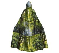 YYHWHJDE Willow Trees By The Pond Picture Cape à capuche pour adulte sans fermeture éclair, confortable pour les fêtes costumées