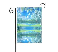 YYHWHJDE Willows on the waterfront Pattern Garden Flag Pole Outdoor Courtyard Decoration Double-face 30,5 x 45,7 cm