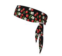 YYHWHJDE Winding Foulard de sport avec imprimé fleurs de fraises - Bandeau décontracté - Élastique - Absorbant la transpiration - Réglable - Antidérapant