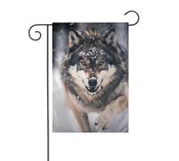 YYHWHJDE Wolves Prints Mât de drapeau de jardin extérieur décoration tendance 30,5 x 45,7 cm