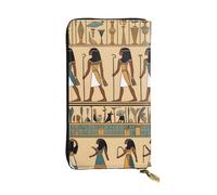 YYHWHJDE Women in Ancient Egypt Pattern Quality Leather Long Clutch Wallet Designed for Fashion Girls and Women Stylish 19 x 10.5 cm, Noir , Taille unique