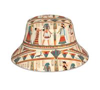 YYHWHJDE Women in Ancient Egypt Pattern Reflective Bucket Hat Hommes et Femmes Casual Outdoor Noir