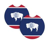 Yyhwhjde Wyoming Lot de 2 porte-gobelets pour intérieur de voiture Motif drapeau de l'État du Wyoming Imperméable et rapide pour voitures, camions, SUV et navires