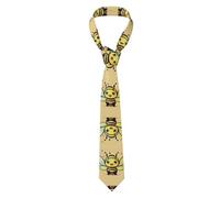 YYHWHJDE Yellow Bee Prints Cravate classique pour homme Convient pour les vacances et le travail