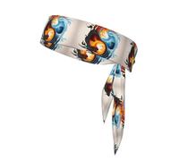 YYHWHJDE Yin Yang Fire Water Prints Foulard double face à séchage rapide, évacuation de l'humidité pour femmes, filles et hommes
