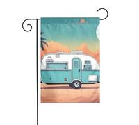YYHWHJDE You Make Me Happy Camper Trailer Prints Mât de drapeau extérieur Décoration de cour 30,5 x 45,7 cm