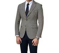 YYI Hommes Veste Costume Blazer Deux Boutons à Carreaux Veste de fête de Mariage