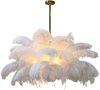 YYingYYue Plafonnier en Plume D'Autruche, 3 Lumière Plume Blanche Lustre Créatif G4 Romantique Luxe Pendentif Couloir Chambre À Coucher Luminaire
