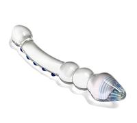 YYJYZH Double gode gode Anal Perles anales gode en Verre Bouchon en Verre gode en Verre 20,5 cm Plug Anal Plug Anal Point G vagin gode Anal Perles anales Sex Toy for Hommes Femmes
