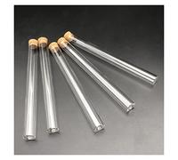 YYJzsw 20 Pièces/paquet 15x150mm Laboratoire Tubes À Essai En Verre À Fond Plat Transparent Avec Bouchons En Bois De Liège For Récipient De Laboratoire