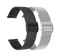 YYJzsw Bracelet de montre 2 pièces en maille et acier inoxydable massif 20 mm compatible avec Galaxy Watch 42 mm/Active 40 mm/Gear S2 Classic/Gear Sport(Black Yellow,Galaxy watch 42mm)