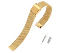 YYJzsw Bracelet de montre mince en acier inoxydable universel de haute qualité en métal 8mm 10mm 12mm 14mm 16mm 18mm 20mm 22mm 24mm Bracelet milanais(Gold,20mm)