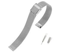 YYJzsw Bracelet de montre mince en acier inoxydable universel de haute qualité en métal 8mm 10mm 12mm 14mm 16mm 18mm 20mm 22mm 24mm Bracelet milanais(Silver white,16mm)