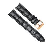 YYJzsw Bracelet de montre universel en cuir for hommes et femmes, 12 mm, 14 mm, 16 mm, 18 mm, 20 mm, 22 mm, 24 mm(Black-RG,24mm)