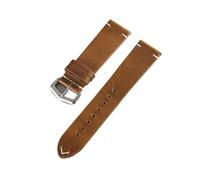 YYJzsw Bracelet De Montre Vintage Fait Main En Cuir De Vachette Ciré À L'huile, Bleu, Rouge, Vert, À Dégagement Rapide, For Hommes Et Femmes, 18/19/20/21/22/24 Mm(Yellow brown,19mm)