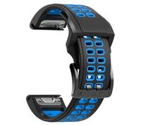 YYJzsw Compatible avec Garmin Instinct 2 / Instinct Tactical Solar Strap Bracelet de montre à dégagement rapide Bracelet de montre 22 mm Bracelet en silicone double couleur(Black blue)